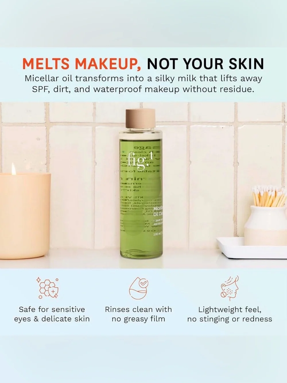 Micellar Oil Cleanser Refill for Face - Makeup Remover Cleansing oil